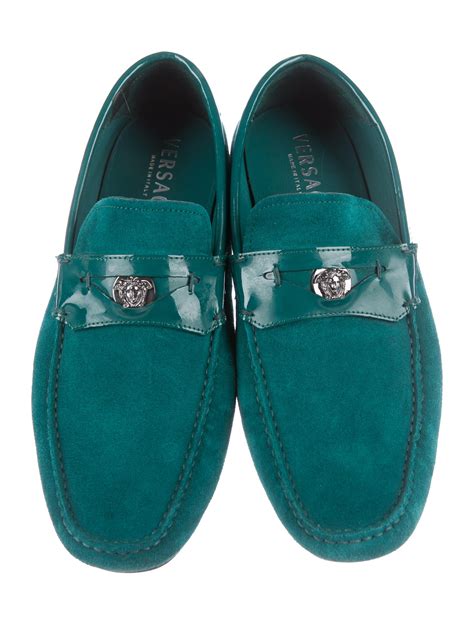 versace driving loafers|versace suede driver shoes.